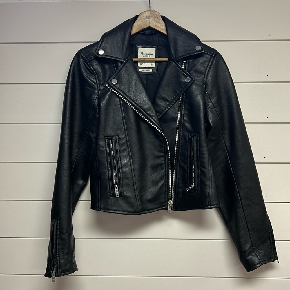 Abercrombie & Fitch Vegan Leather Moto Jacket